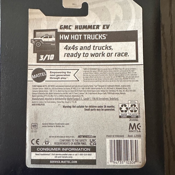 COPY - Hot Wheels GMC Hummer EV 3/10. - Picture 2 of 2